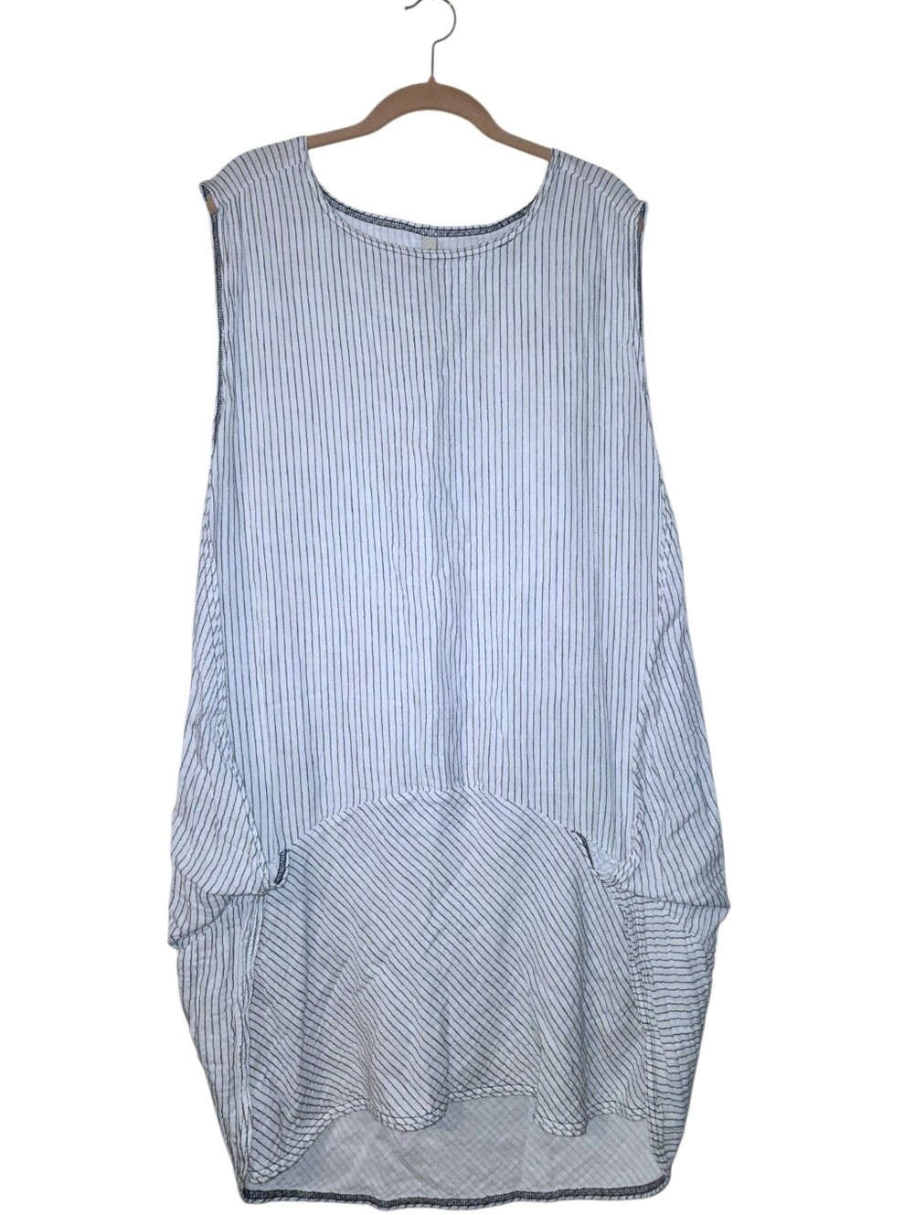 Cynthia Ashby Lagenlook Linen Pin Striped Dress | Size Medium